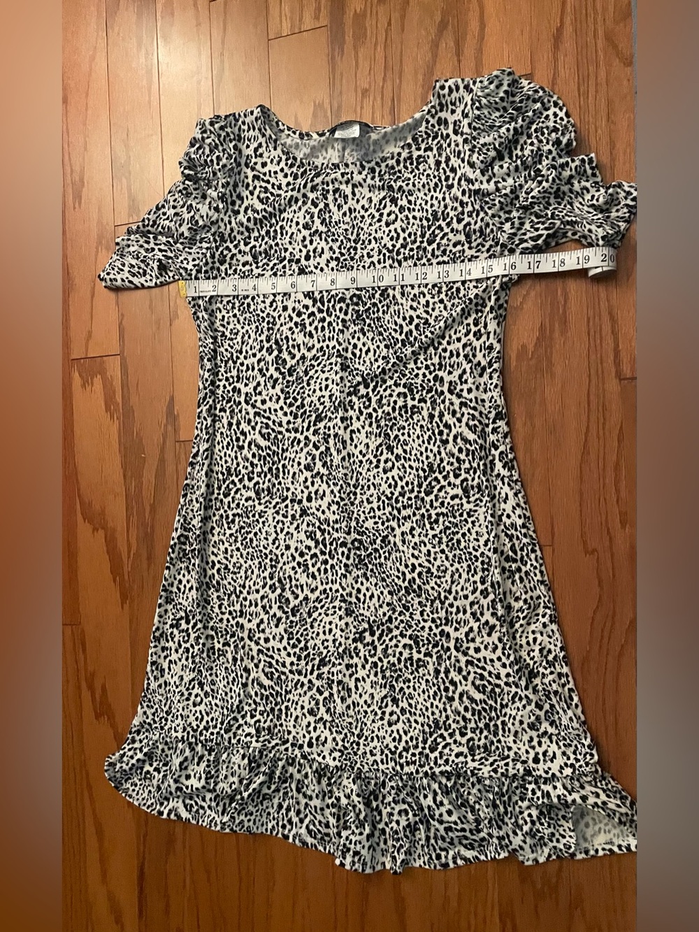 MSK Black and White Leopard Print Mini Dress